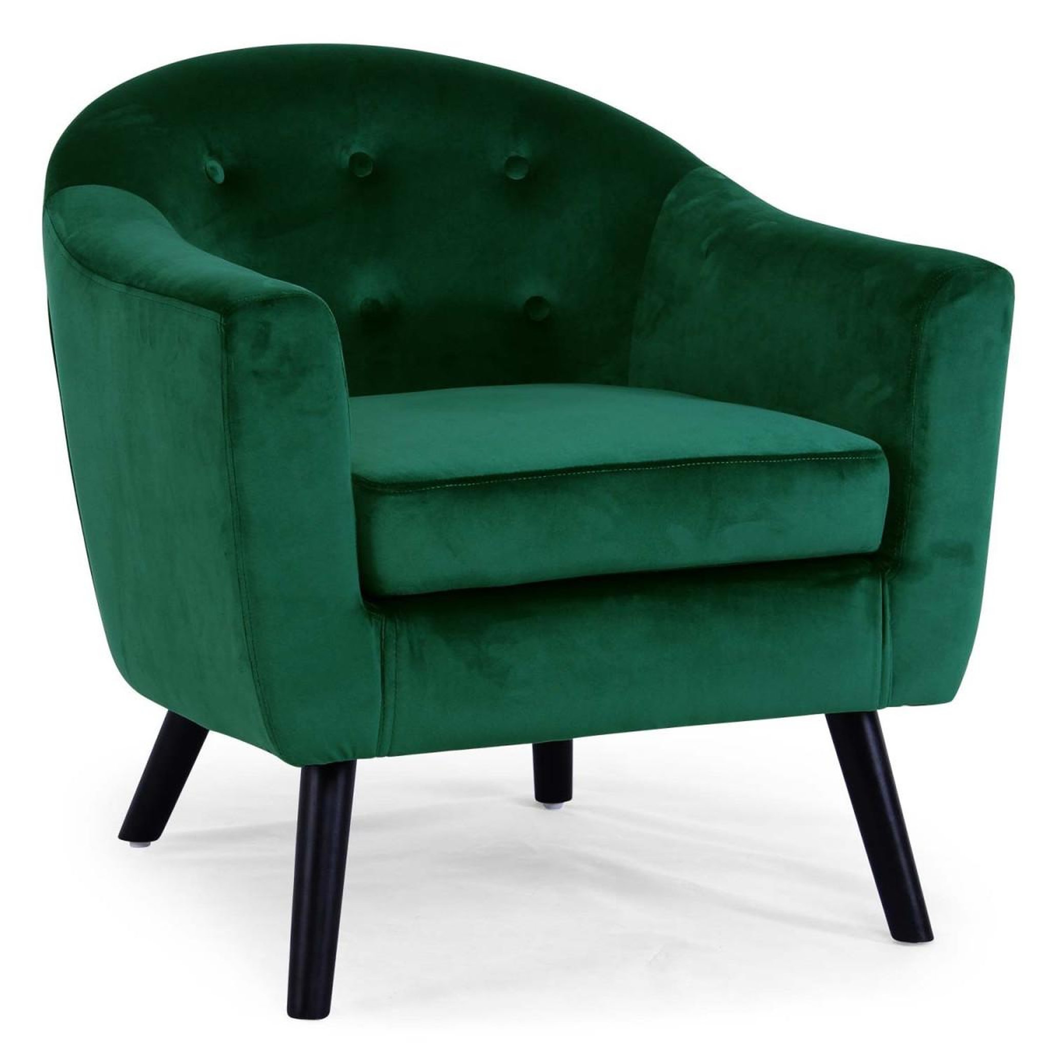 Paris Prix Fauteuil scandinave velours  lopy  79cm vert