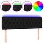 Voir la diapositive 2 : VIDAXL Tete de lit a LED Noir 144x7x78/88 cm Tissu