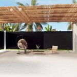VIDAXL Auvent lateral retractable Noir 220x1200 cm