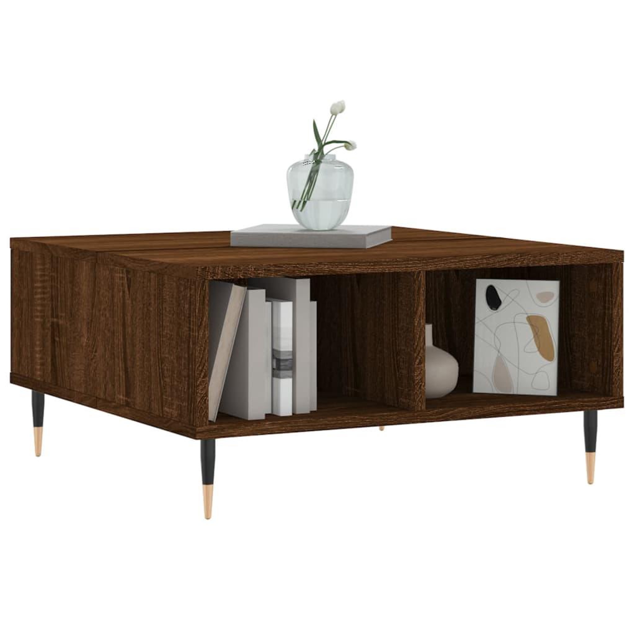 Voir la diapositive 3 : VIDAXL Table basse chene marron 60x60x30 cm bois d'ingenierie