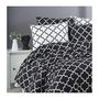 Voir la diapositive 3 : GENERIQUE Parure de lit - 1 housse de couette 220 x 240 cm + 2 taies d'oreiller 60 x 60 cm - 100% coton renforcé - Noir