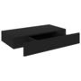 Voir la diapositive 4 : VIDAXL Etagere murale flottante avec tiroir Noir 48x25x8 cm