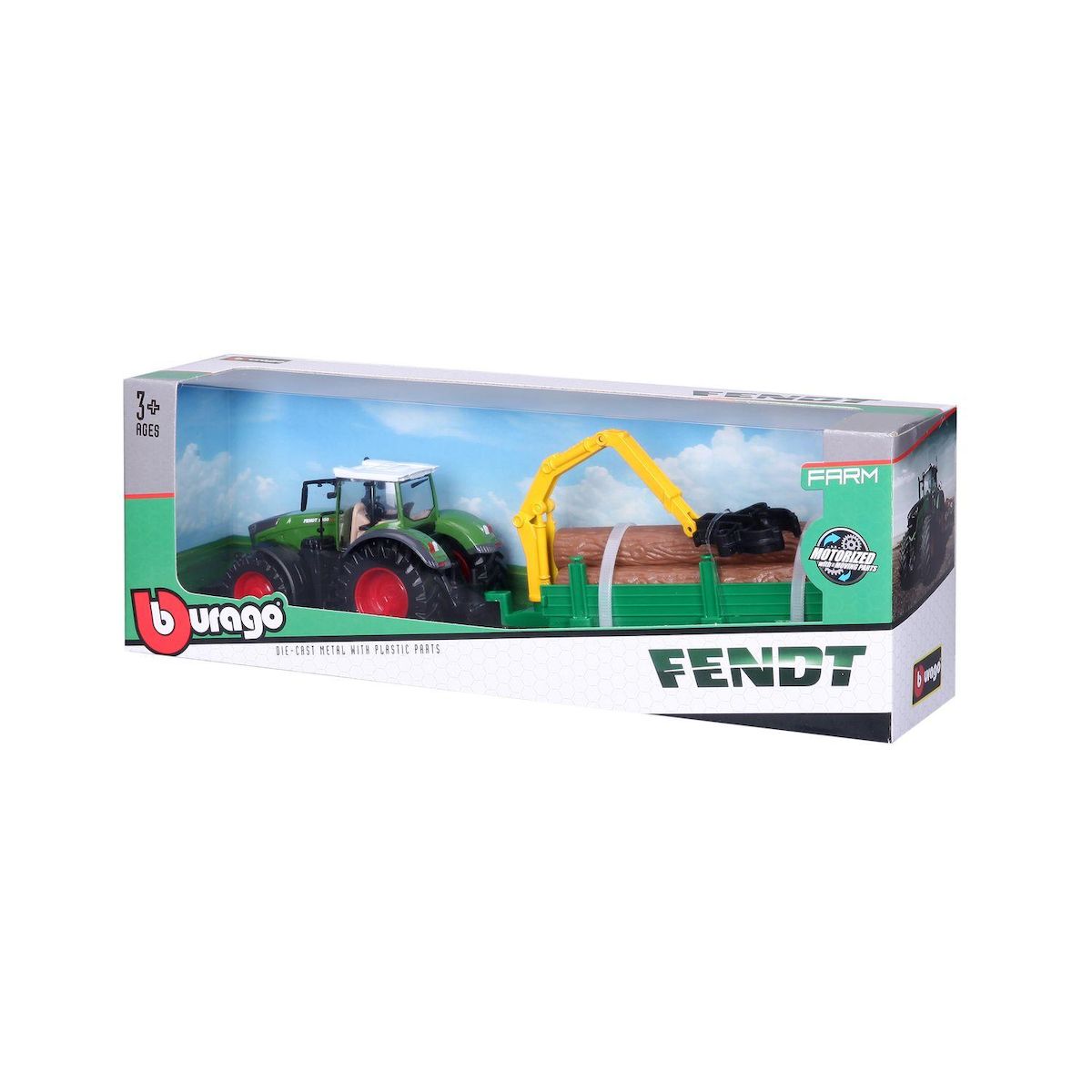 BURAGO Tracteur + remorque Fendt à friction 1/43ème