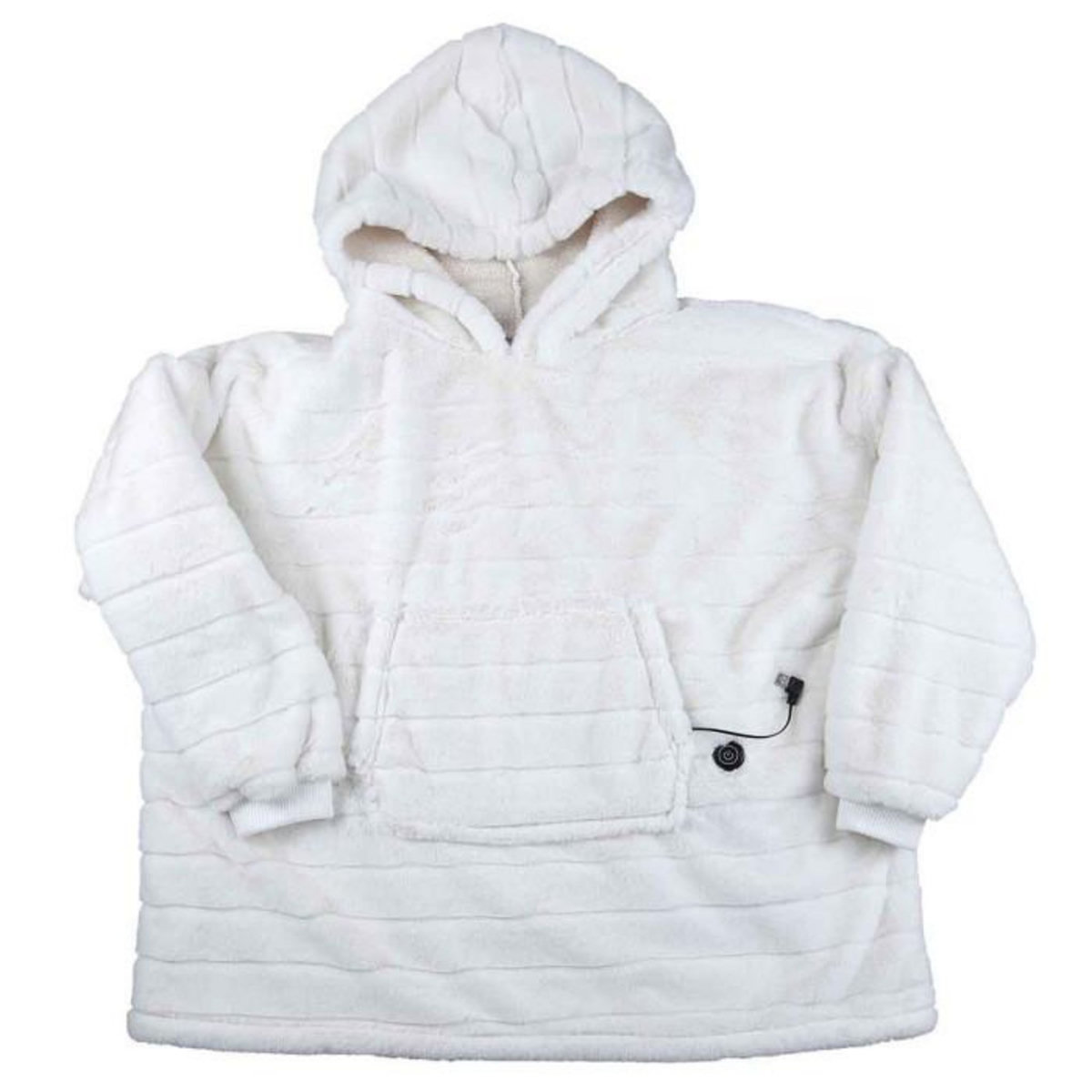 Paris Prix Sweat à Capuche  Fausse Fourrure  85x118cm Blanc