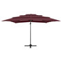 Voir la diapositive 3 : VIDAXL Parasol de jardin a 4 niveaux mat en aluminium rouge bordeaux