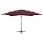 Voir la diapositive 3 : VIDAXL Parasol de jardin a 4 niveaux mat en aluminium rouge bordeaux