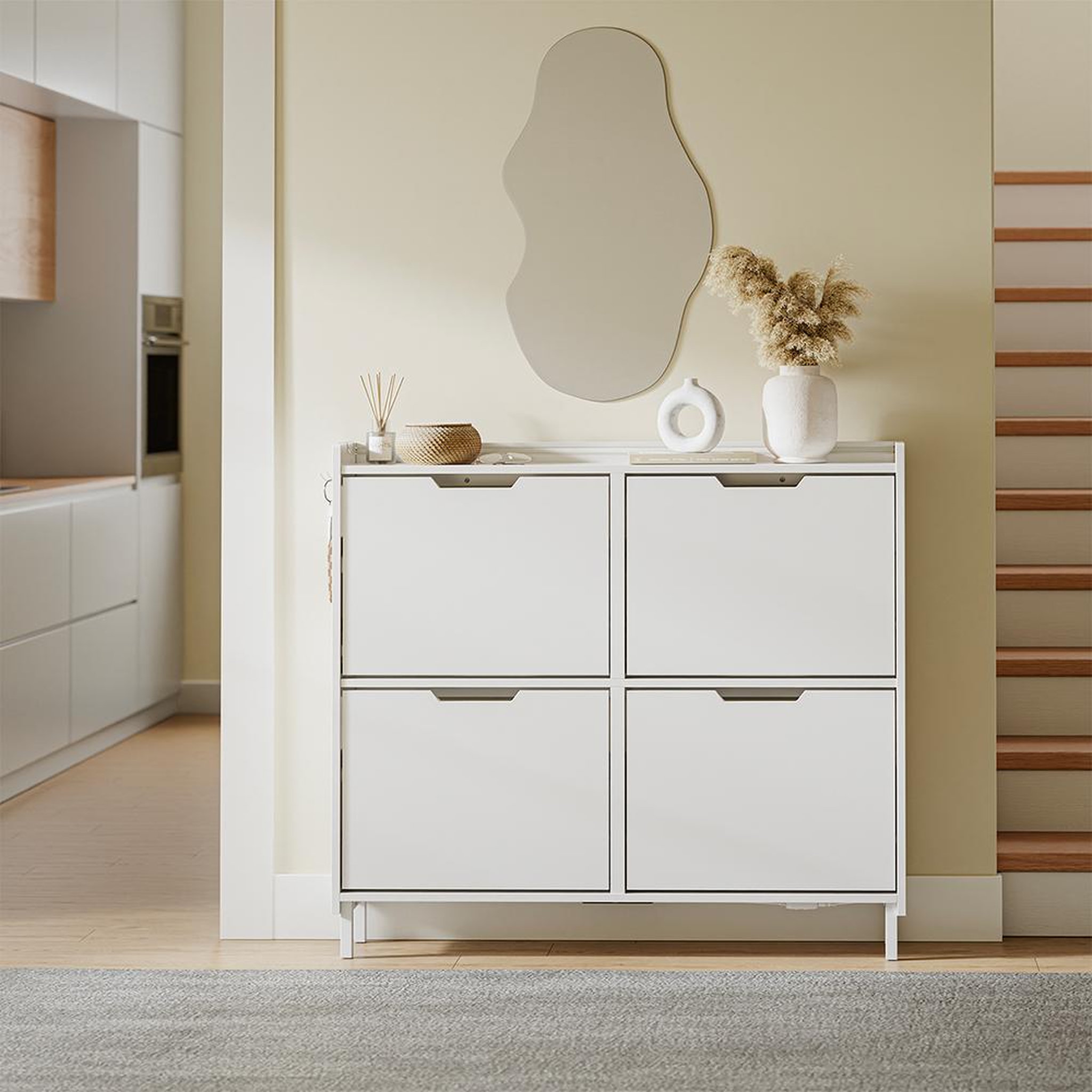 Voir la diapositive 6 : SOBUY Armoire à chaussures Blanc 80x30x100 cm FSR100-E-W