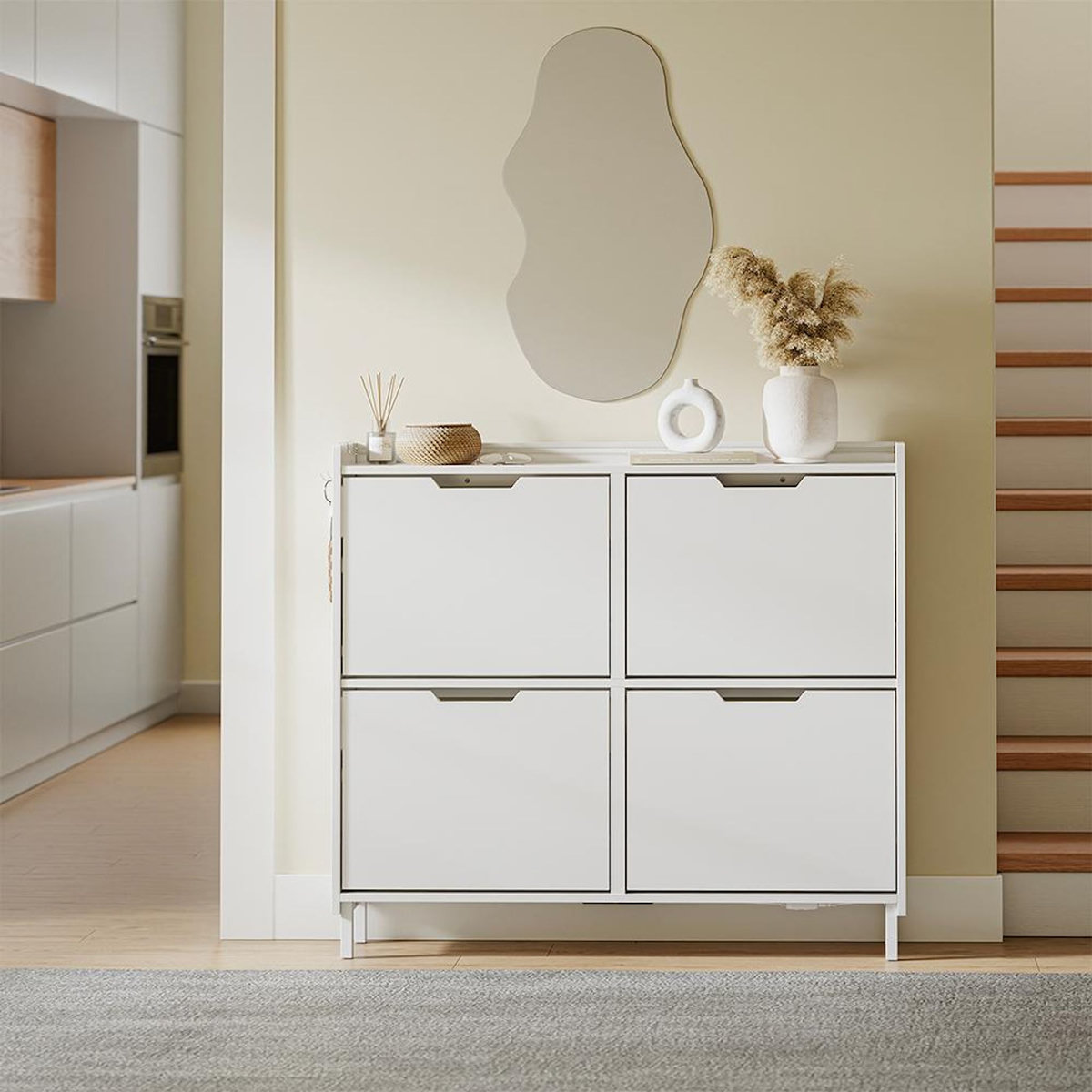 SOBUY Armoire à chaussures Blanc 80x30x100 cm FSR100-E-W