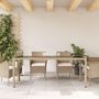 Voir la diapositive 3 : VIDAXL Table de jardin avec dessus en verre beige resine tressee