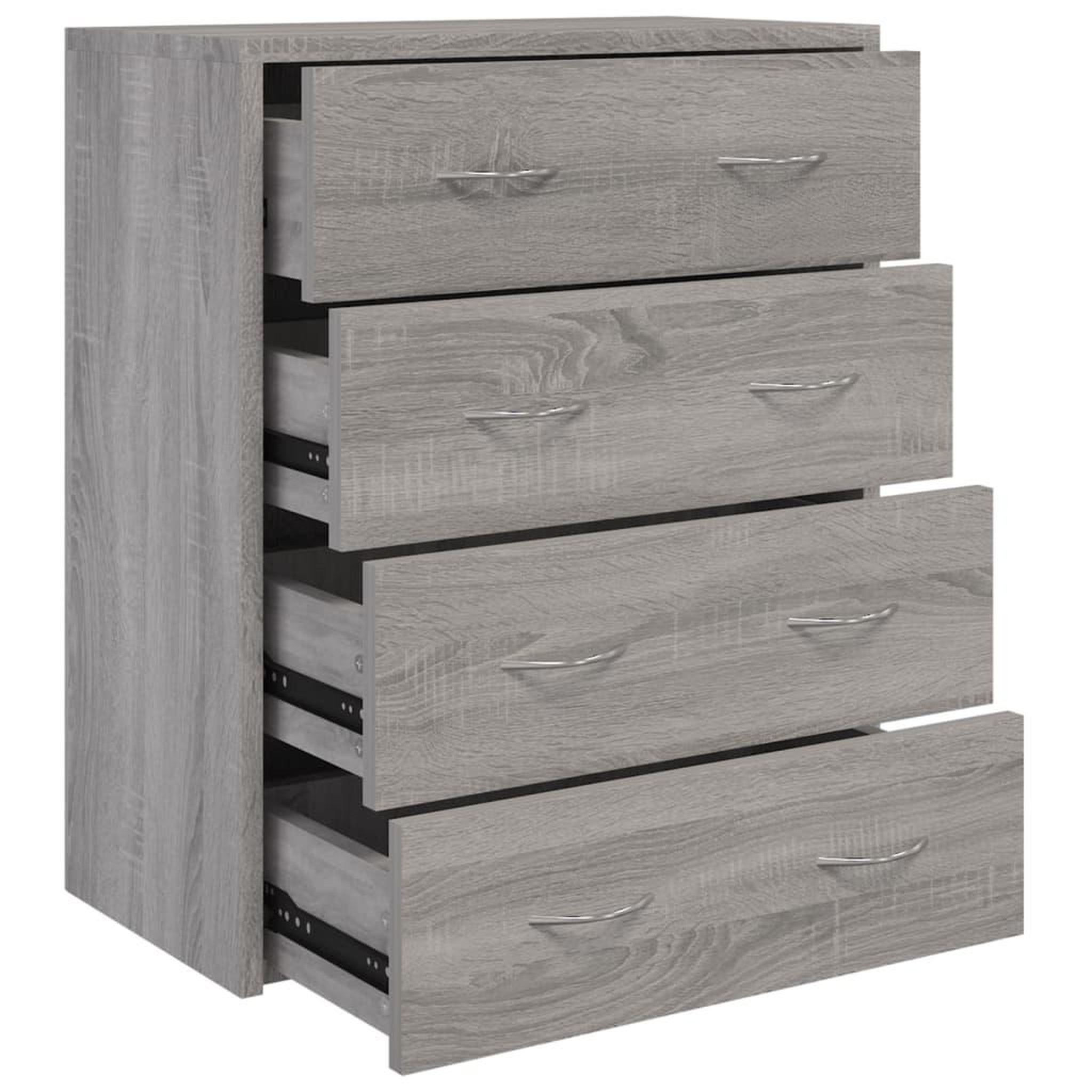 Voir la diapositive 2 : VIDAXL Buffet avec 4 tiroirs 60x30,5x71 cm Sonoma gris