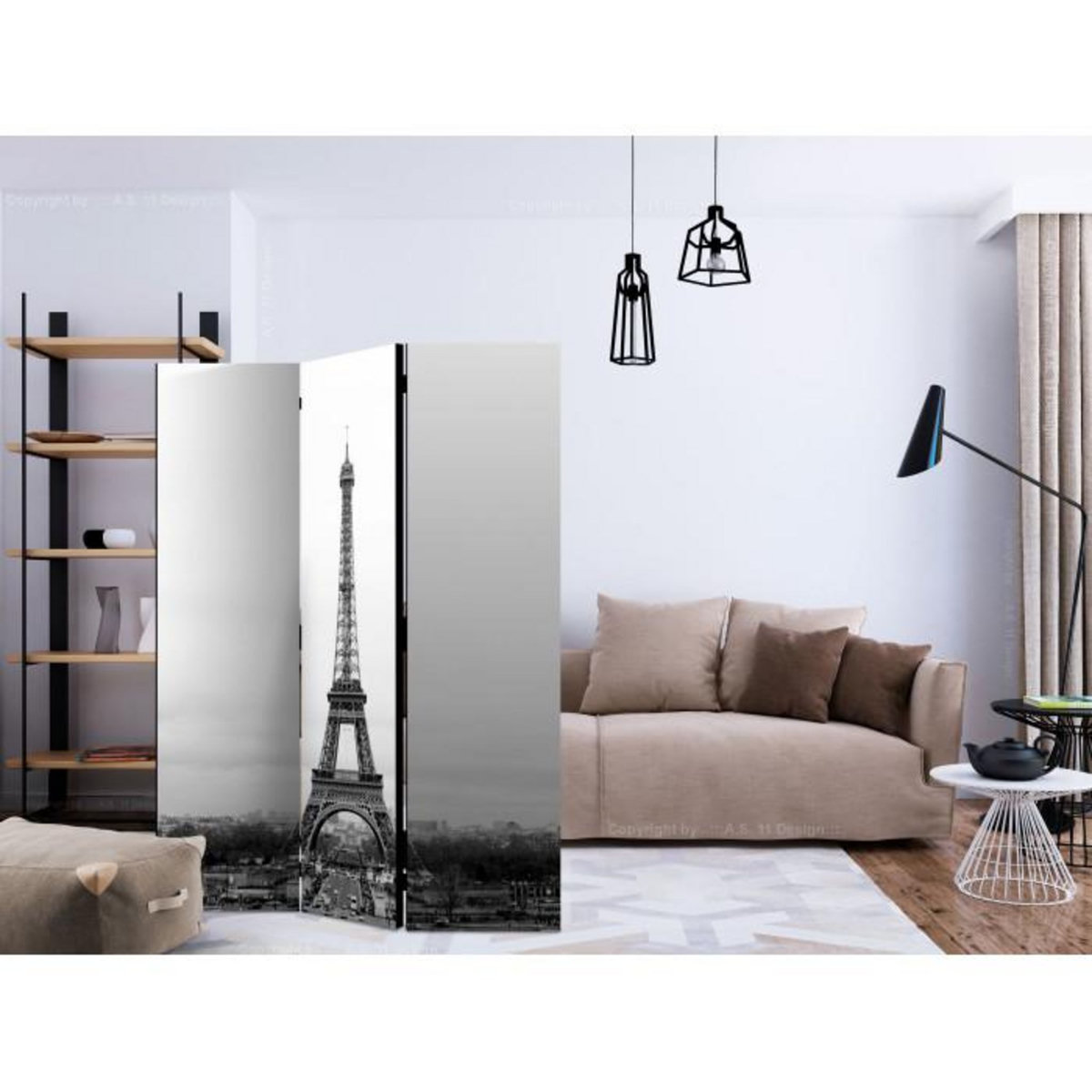 Paris Prix Paravent 3 Volets  Paris : Black & White Photography  135x172cm