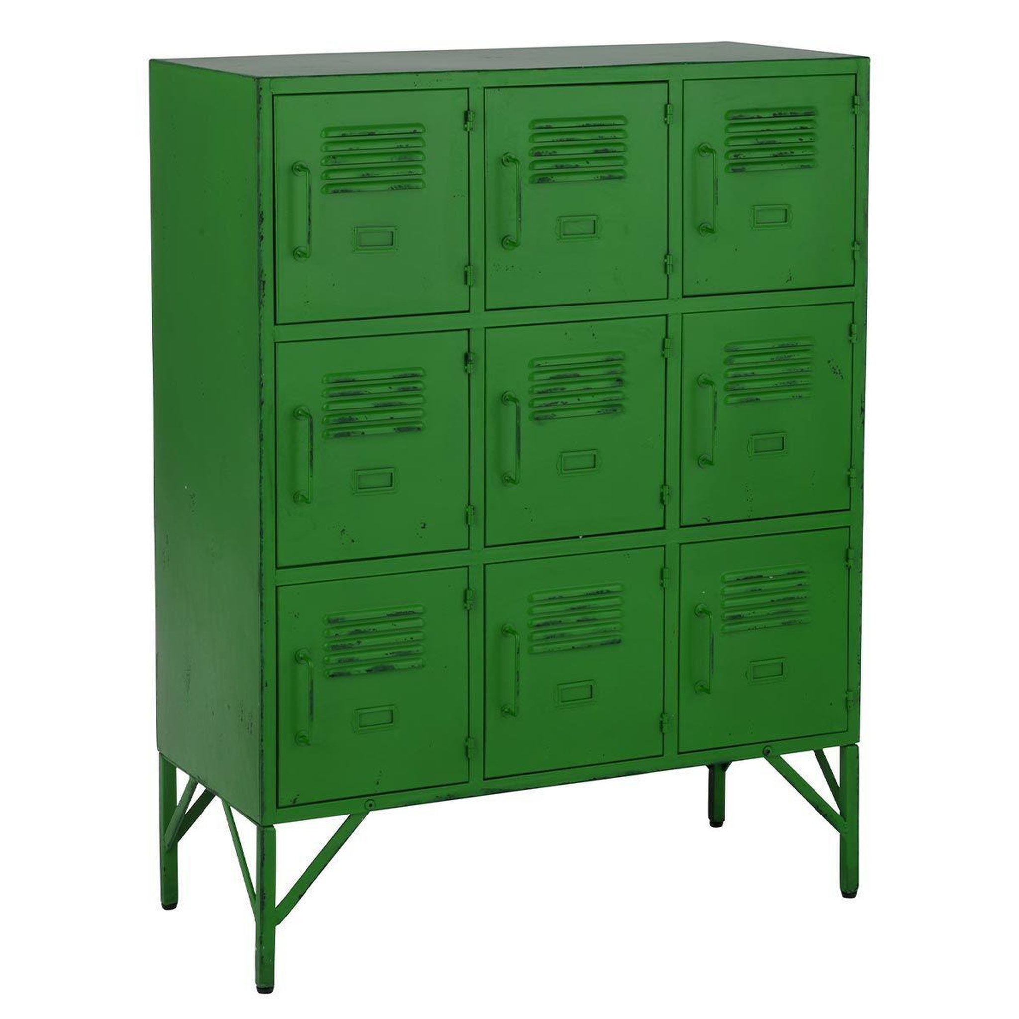 J-LINE Commode 9 portes en métal  pulgar  113cm vert