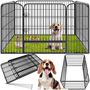 Voir la diapositive 1 : tectake Enclos pour chiots et chiens en 4 parties pliables et modulables gris