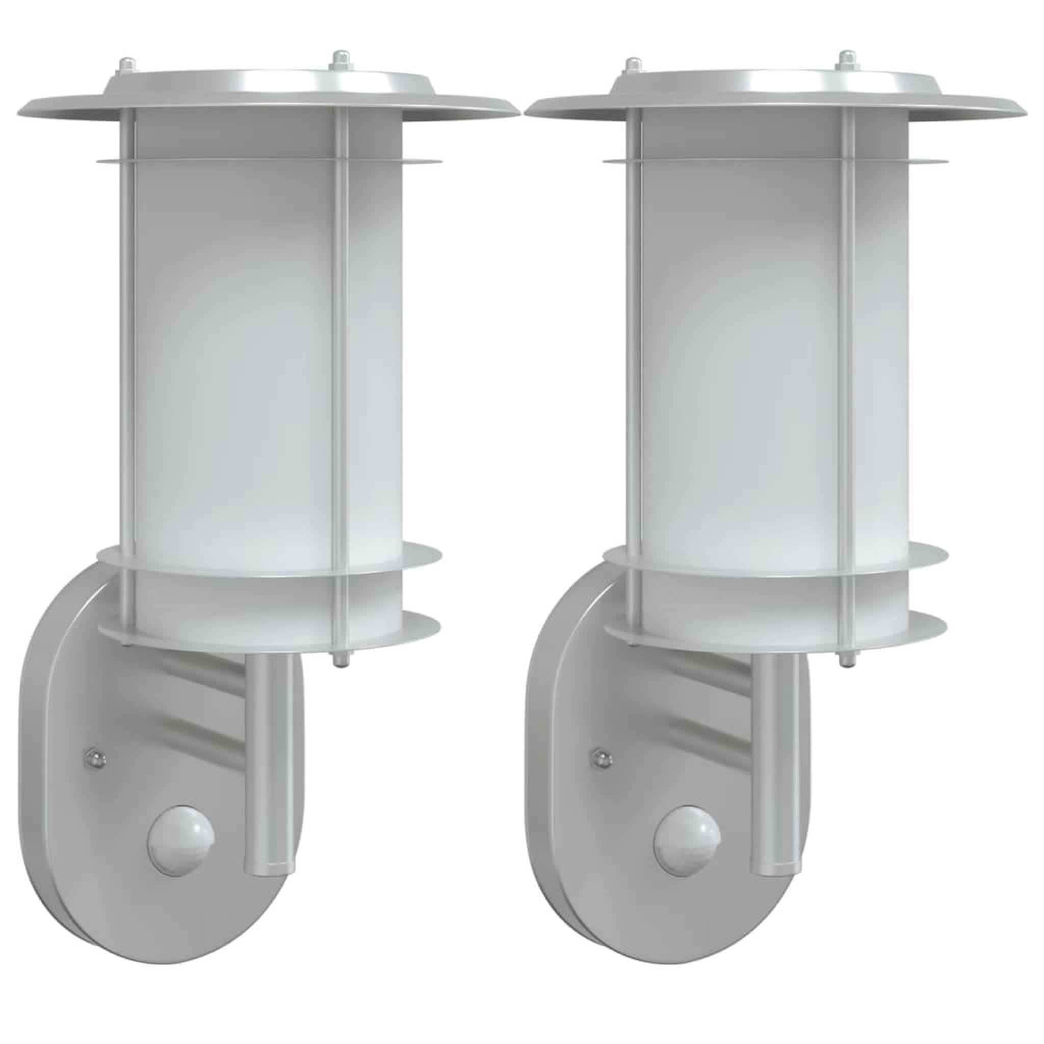 Voir la diapositive 2 : VIDAXL Appliques murales d'exterieur et capteurs 2pcs acier inoxydable