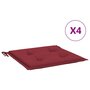 Voir la diapositive 2 : VIDAXL Coussins de chaise de jardin lot de 4 rouge bordeaux 40x40x4 cm