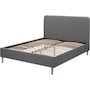 Voir la diapositive 1 : Habitat et Jardin Lit double en tissu  Louise  - 140 x 190 cm - Gris