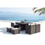 Voir la diapositive 2 : CONCEPT USINE Table et chaise 8 places encastrables alu résine gris-blanc SUNSET