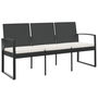 Voir la diapositive 2 : VIDAXL Banc de jardin à 3 places avec coussins noir rotin PP