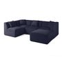 Voir la diapositive 2 : LISA DESIGN Nova - canapé modulable d'angle gauche - 5 places - avec pouf d'appoint - en velours