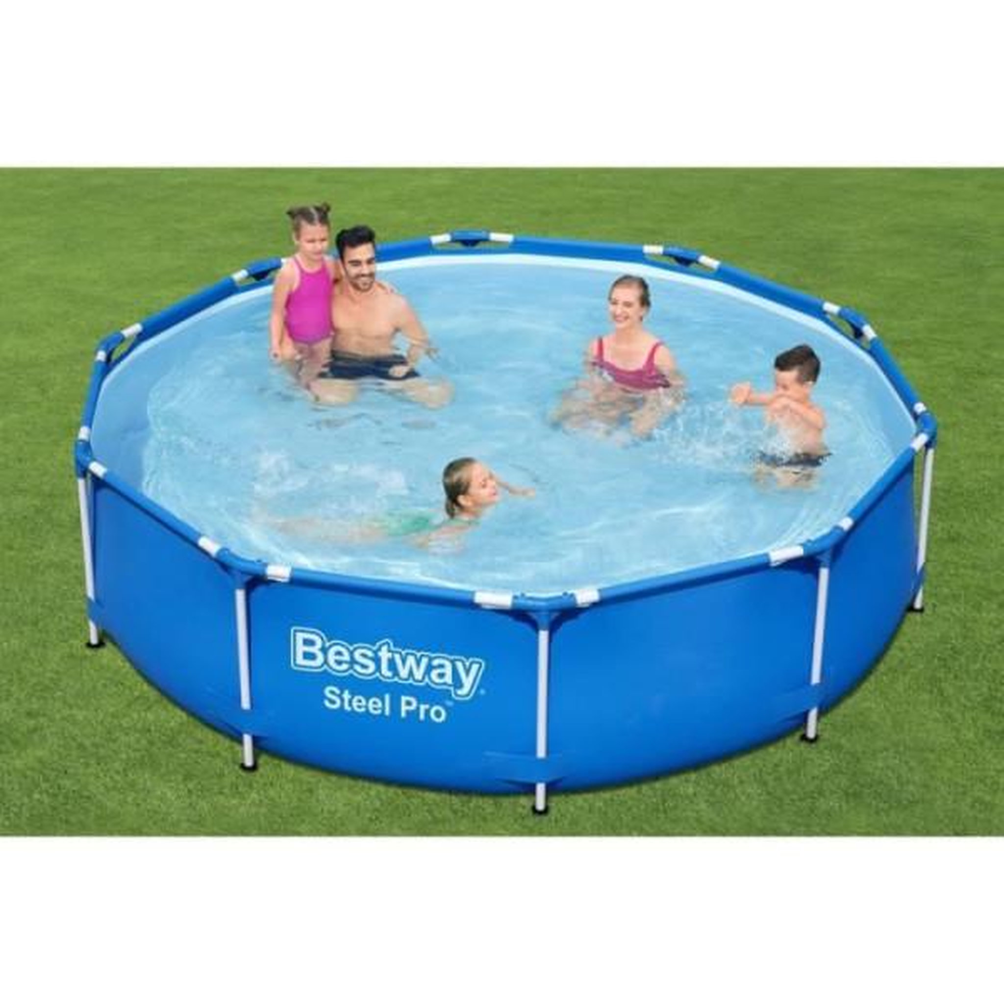 Voir la diapositive 2 : BESTWAY Kit Piscine hors sol tubulaire BESTWAY - Steel Pro™ - 305 x 76 cm - Ronde (Livrée avec pompe de filtration)