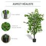 Voir la diapositive 5 : HOMCOM HOMCOM Arbre artificiel plante artificielle ficus H.1,35 m tronc branches liane lichen feuilles grand réalisme pot inclus