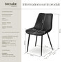 Voir la diapositive 6 : tectake Lot de chaises rembourrées aspect velours noir Lot de 6