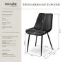 Voir la diapositive 6 : tectake Lot de chaises rembourrées aspect velours noir Lot de 6