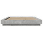 Voir la diapositive 5 : VIDAXL Cadre de lit et lumieres LED sans matelas gris beton 120x190cm