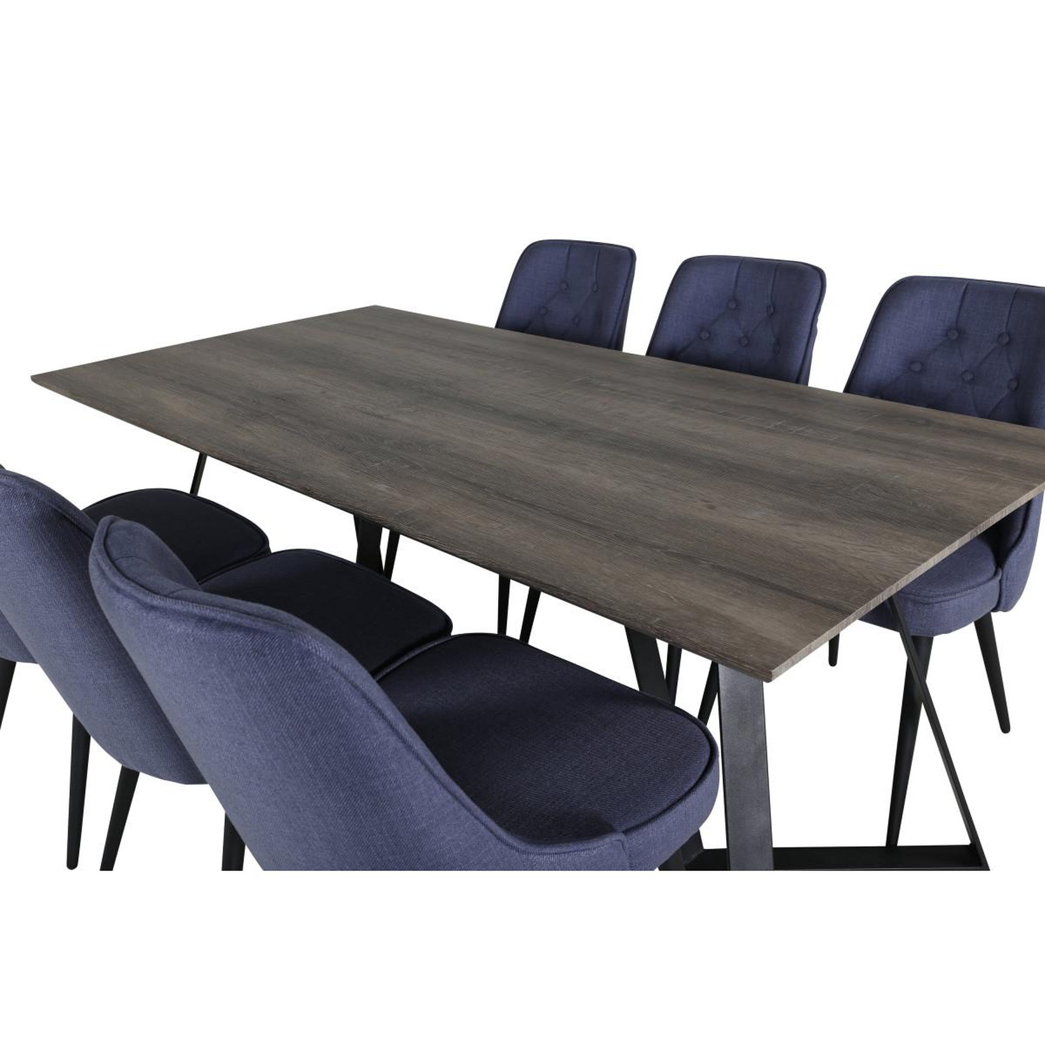 Voir la diapositive 4 : Paris Prix Ensemble table à manger & 6 chaises  marina & deluxe  180cm naturel & bleu