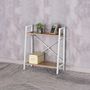 Voir la diapositive 4 : The Home Deco Factory Etagère à 2 planches en bois et métal - L. 60 x H. 70 cm. - Blanc