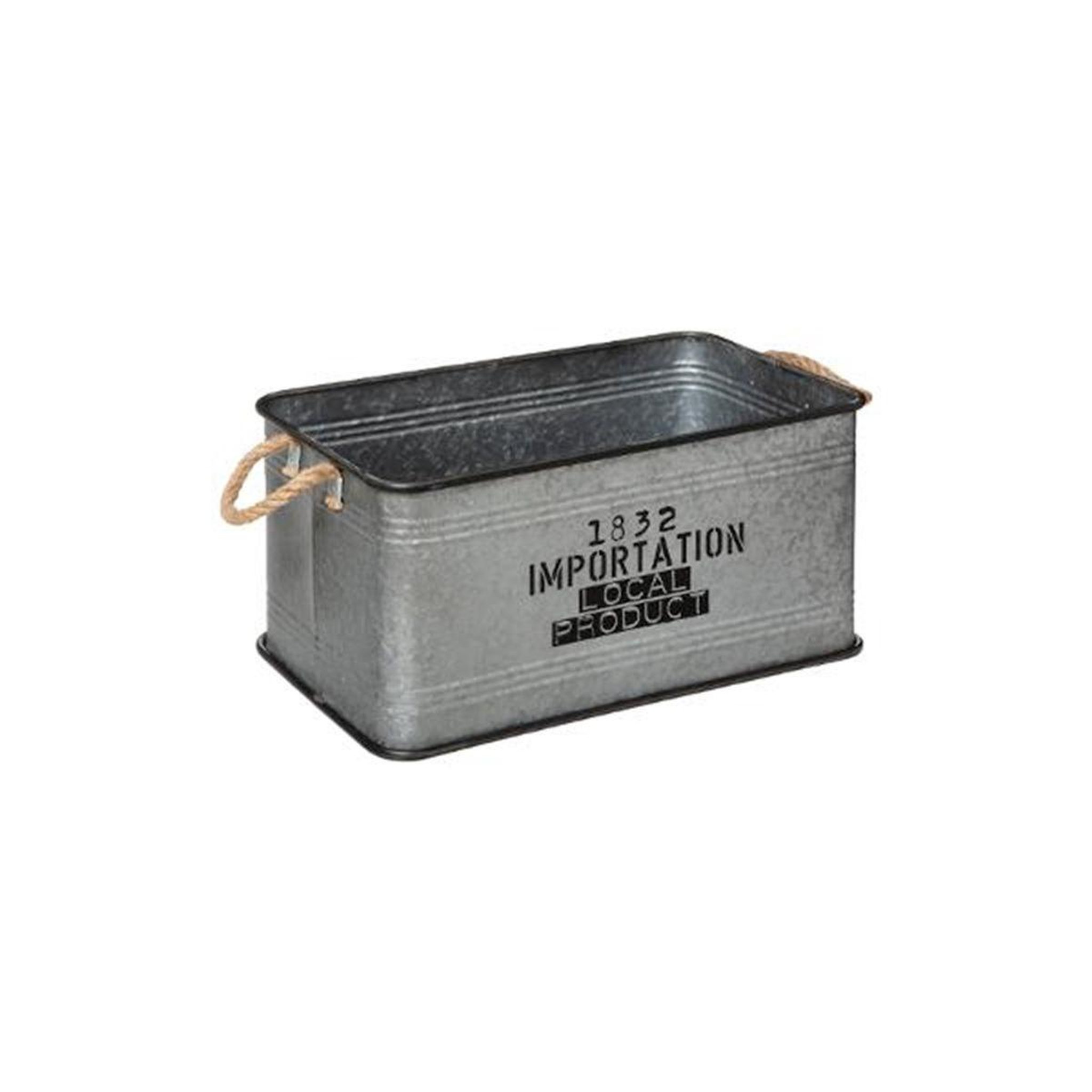 Voir la diapositive 6 : ATMOSPHERA Lot de 3 malles déco vintage  zinc  60cm gris