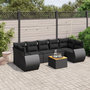 Voir la diapositive 1 : VIDAXL Salon de jardin 8 pcs avec coussins noir resine tressee
