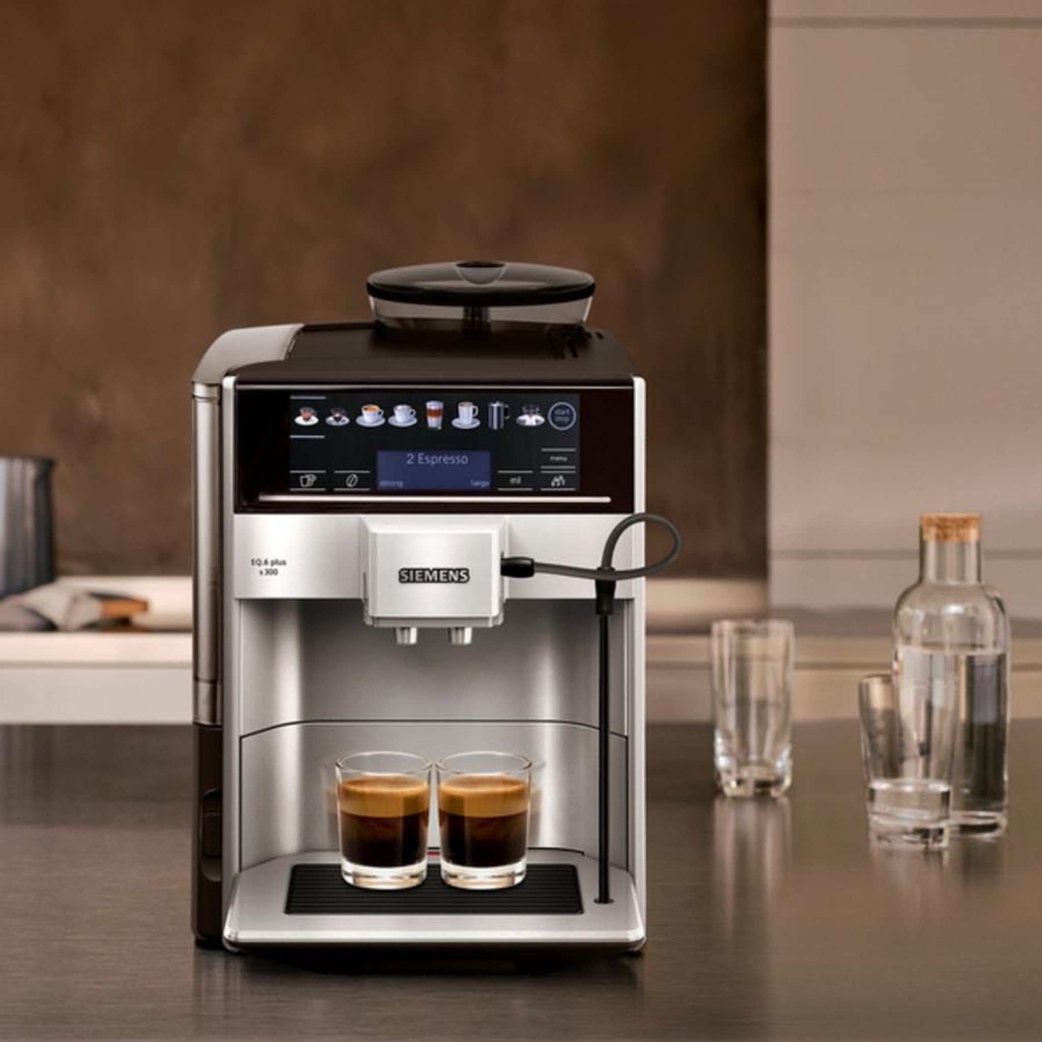 Voir la diapositive 2 : Siemens Robot café 15 bars gris foncé - te653m11rw
