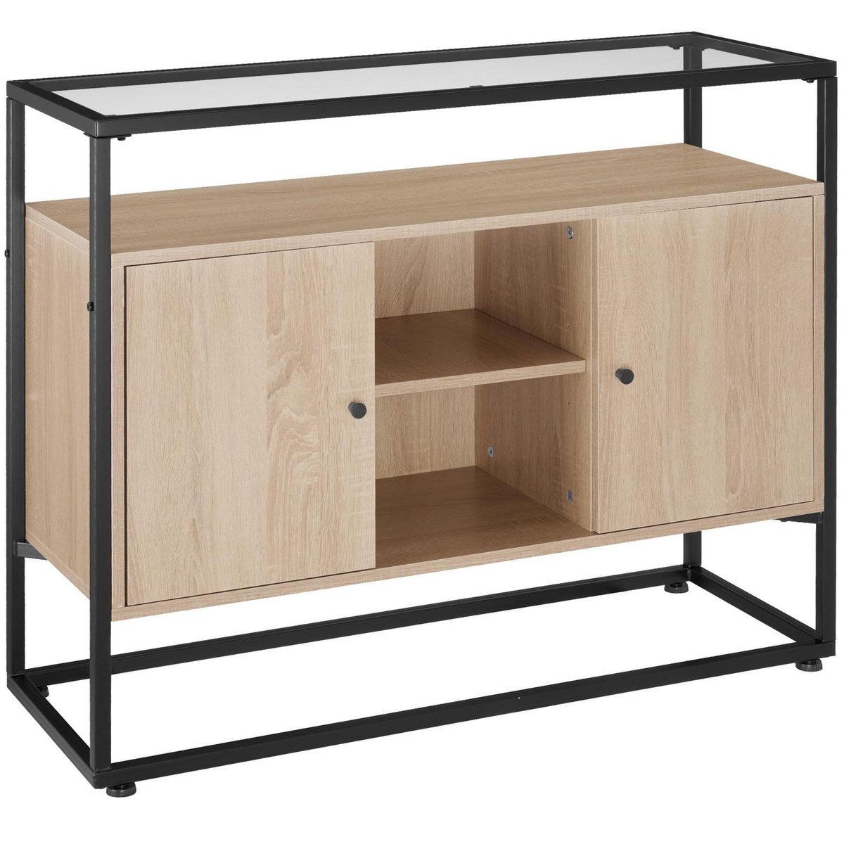 tectake Buffet style industriel Bois clair industriel, Chêne Sonoma
