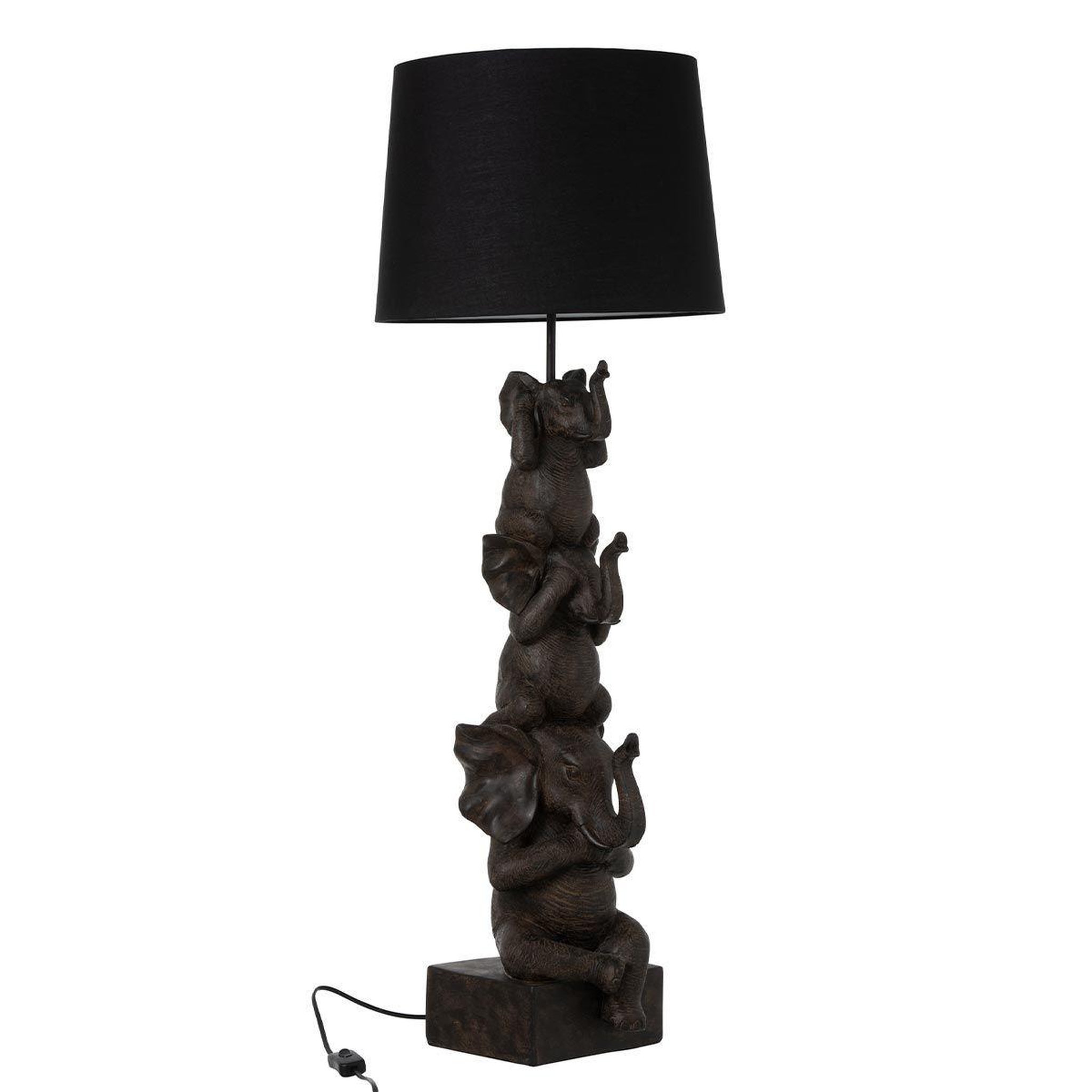 J-LINE Lampe à poser déco  3 éléphants  100cm marron