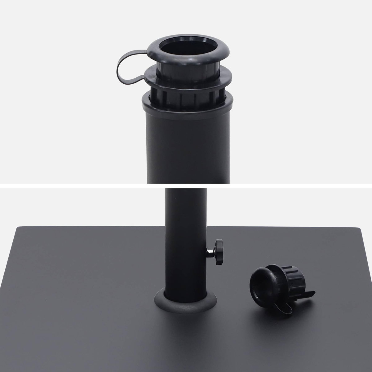 SWEEEK Pied carré en acier pour parasol à mât central - Terra