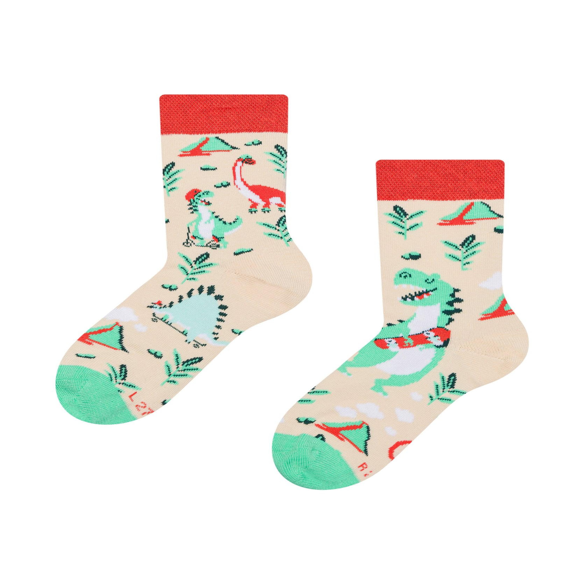 DEDOLES Chaussettes enfants dino skatepark. Coloris disponibles : Beige