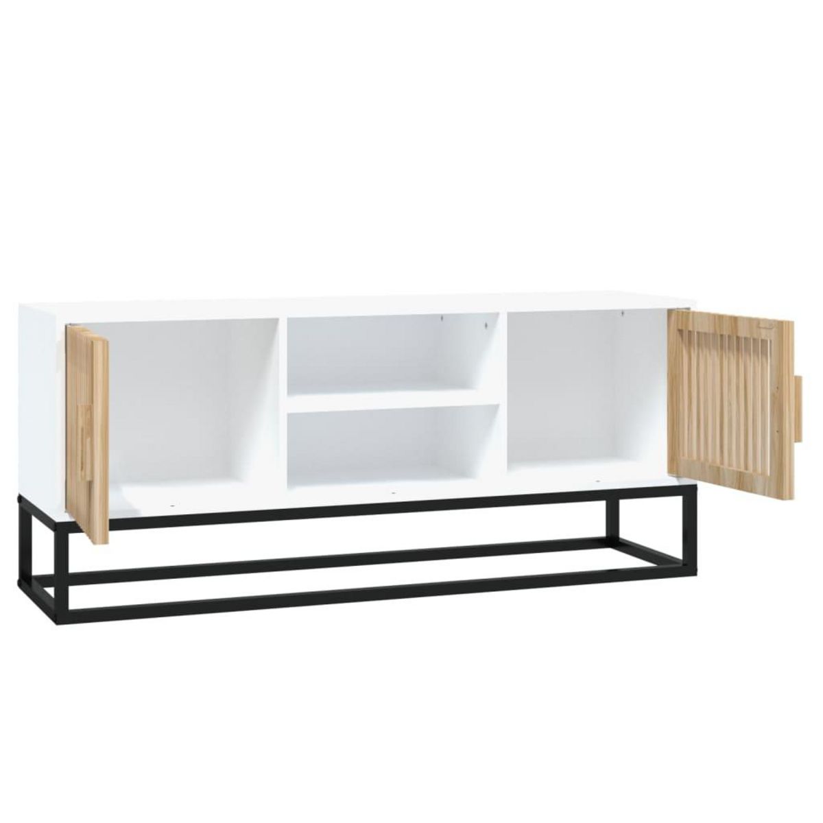 VIDAXL Meuble TV blanc 105x30x45 cm bois d'ingenierie et fer