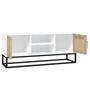 Voir la diapositive 5 : VIDAXL Meuble TV blanc 105x30x45 cm bois d'ingenierie et fer