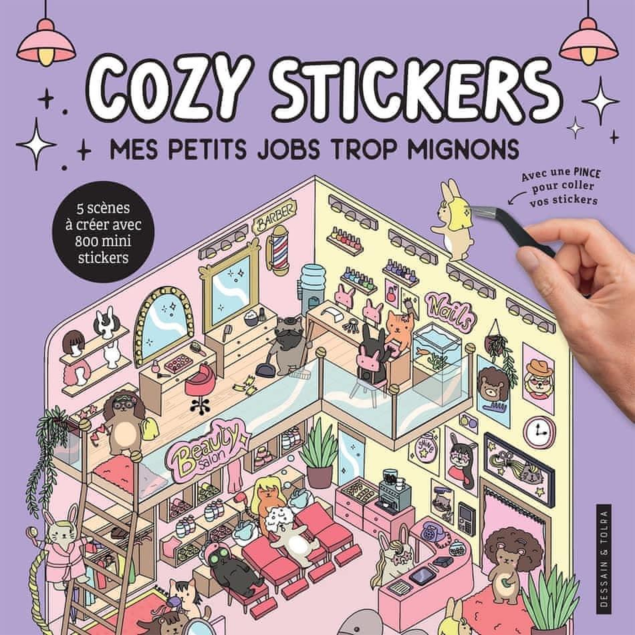 MES PETITS JOBS TROP MIGNONS. 5 SCENES A CREER AVEC 800 MINI STICKERS. AVEC UNE PINCE POUR COLLER VOS STICKERS, Muraca Manon