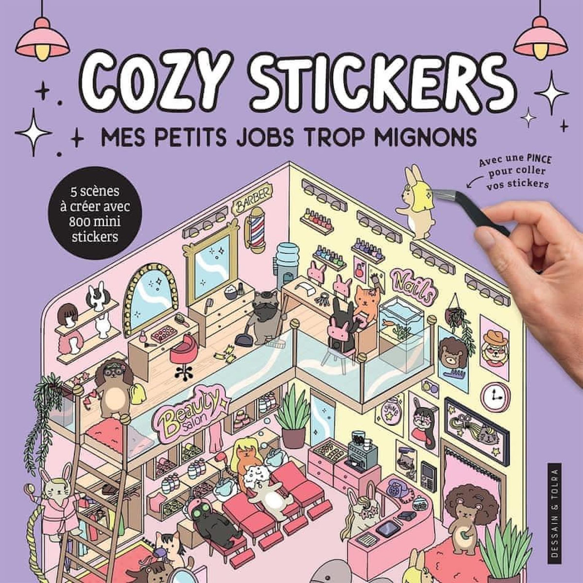 MES PETITS JOBS TROP MIGNONS. 5 SCENES A CREER AVEC 800 MINI STICKERS. AVEC UNE PINCE POUR COLLER VOS STICKERS, Muraca Manon
