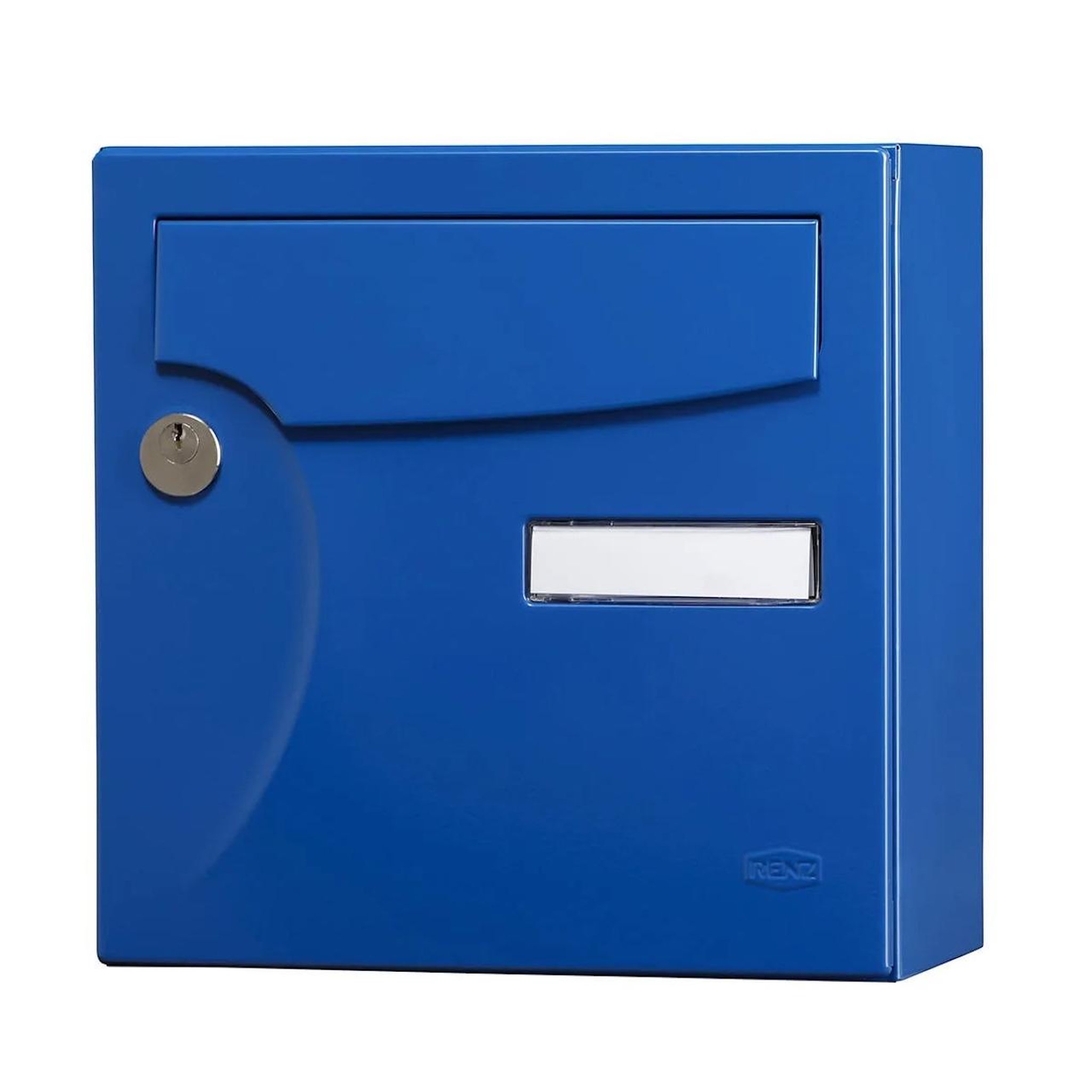 RENZ Boîte aux lettres compacte - 1 porte ext - Animation - acier - bleu breton