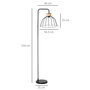 Voir la diapositive 3 : HOMCOM Lampadaire design industriel grillagé et arqué 40 W max. métal noir rotin