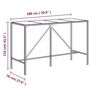 Voir la diapositive 6 : VIDAXL Table de bar et dessus en verre noir 180x70x110 cm poly rotin