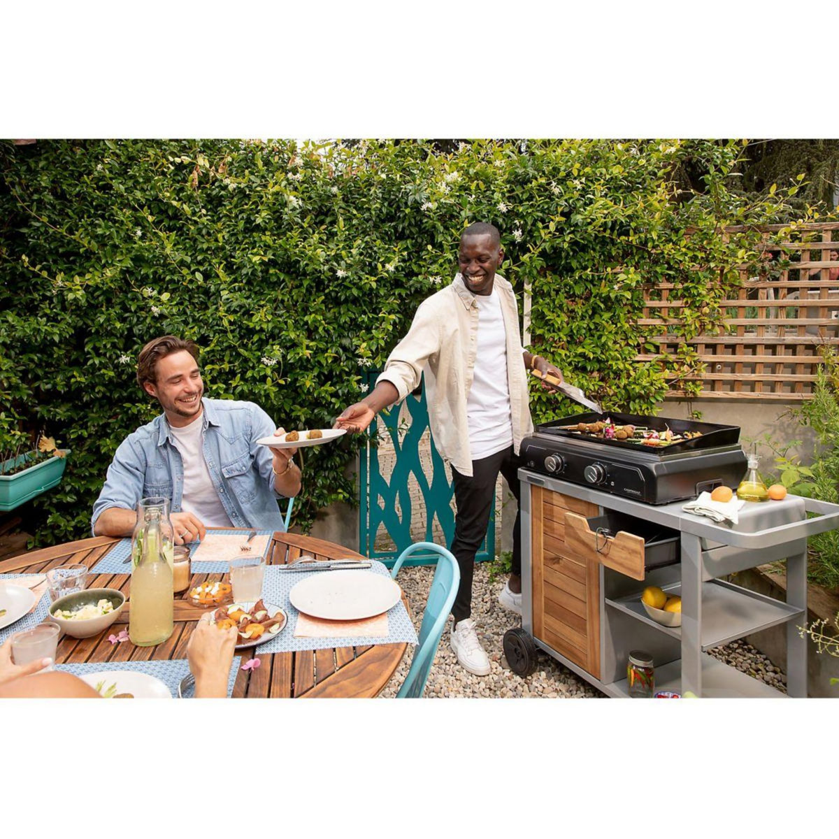 CAMPINGAZ Plancha électrique 2 XD Fonte emaille 2 brûleurs à poser, 60x40 cm