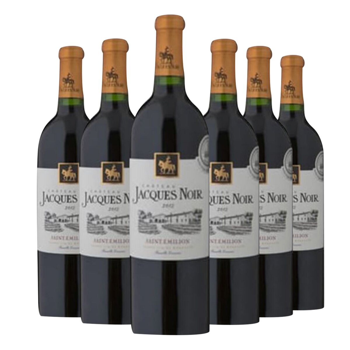 Lot de 6 bouteilles Château Jacques Noir Saint Emilion Rouge 2012