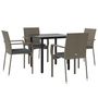 Voir la diapositive 3 : VIDAXL Ensemble a manger de jardin coussins 5 pcs noir et gris