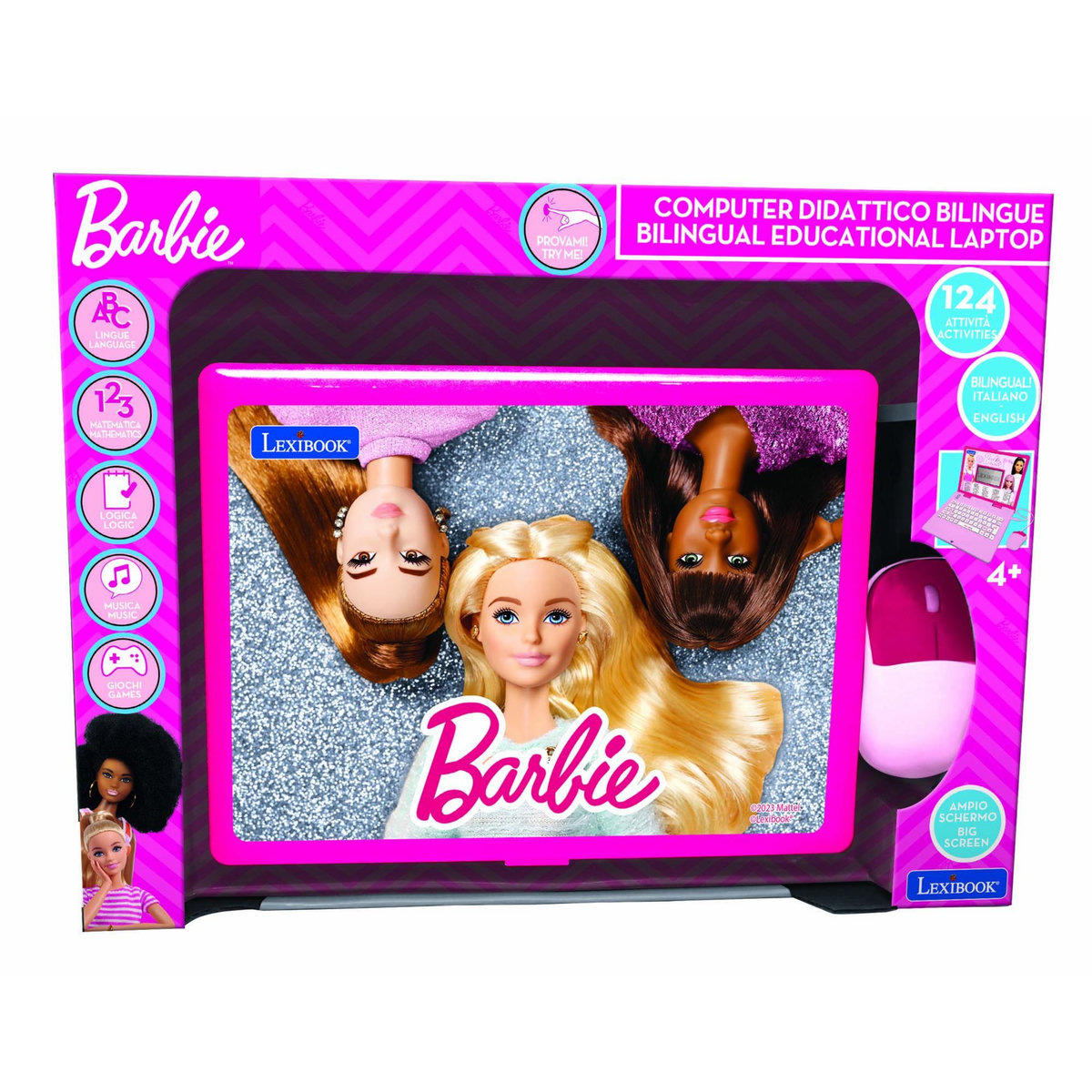 Lexibook Ordinateur portable éducatif bilingue Barbie (EN/IT)