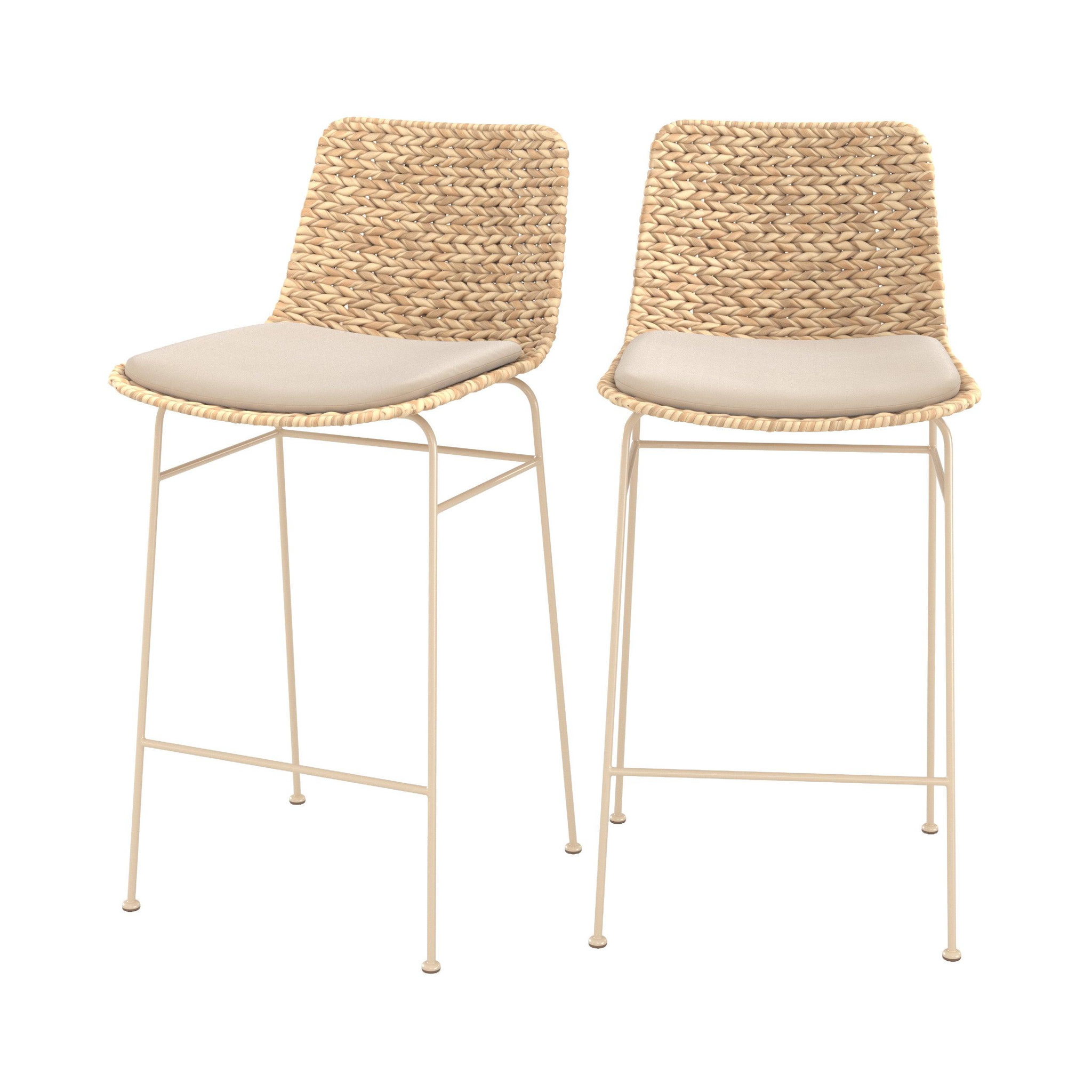 MAISON PAVANE Lot de 2 chaises pour îlot central 66 cm en matière naturelle-faro