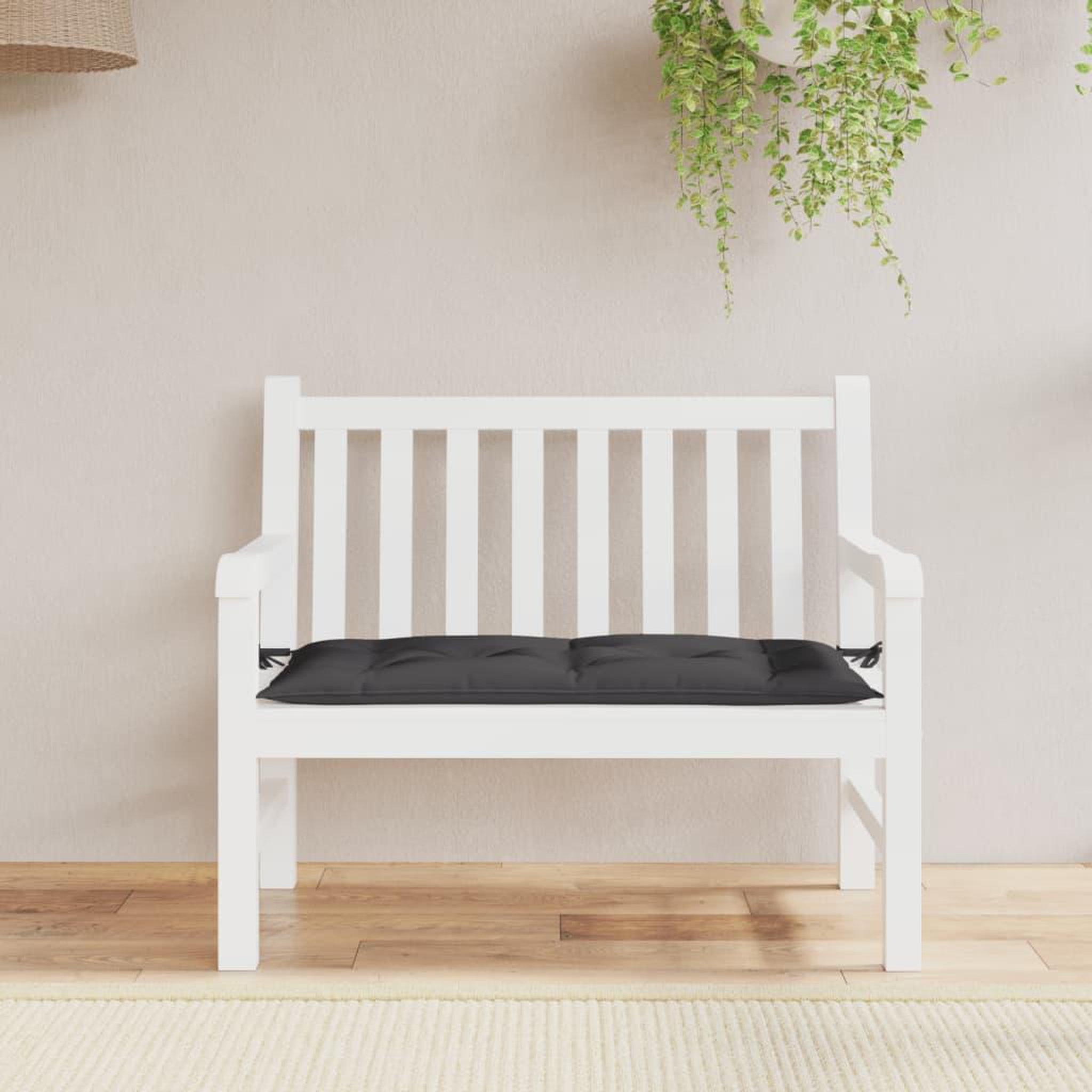 VIDAXL Coussin de banc de jardin noir 110x50x7 cm tissu oxford